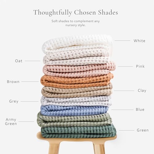 Image of Konssy Waffle Baby Blanket for Boys & Girls, Soft Newborn Swaddle Blanket