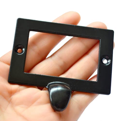 10 Pcs Black Tag Label Frames Vintage File Name Card Holders Retro Drawer Pulls Antique Handles For Office File Drawer Medicine Pharmacy Cabinet Apothecary Library Case (Length:2-7/8", Width:2-3/4") #TOP3