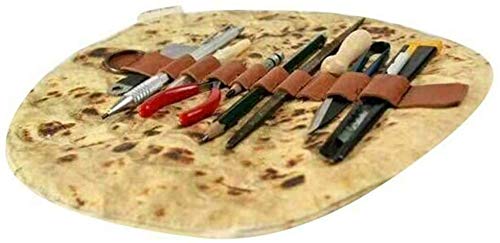 Lanbowo Imitación Burrito Tortita Pizza Papelería Herramienta Estuche Enrollado Colección Bolsa Escuela Maquillaje