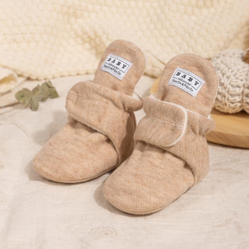 Sawimlgy Newborn Infant Baby Girl Boy Cotton Booties Stay On Sock Slippers Soft Bedroom Shoes Non-Skid Ankle Boots With Grippers Toddler Crib Warm Shoe First Walker Birthday Shower3