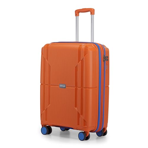 Image of Provogue Lumina Hard-Sided PP 65 Cm Trolley Bags for Travel Medium Size | Expandable Luggage Suitcase with 8 Wheels | Combination Lock | 5 Year Warranty (Burnt Orange)