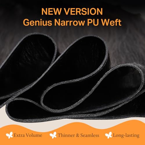 Image of DOORES Genius Seamless Weft Hair Extensions Human Hair, Dark Brown 18 Inch 100g, Hand Tied Weft Extension Sew in Natural Straight