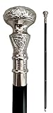 RIYLBEX Vintage Antique Walking Cane Wooden Walking Stick Silver Brass Handle Knob Gift - Image 4