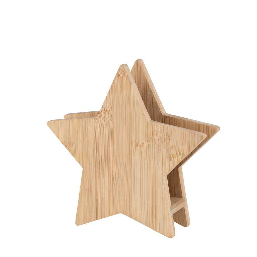 Räder Serviettenhalter Stern-Design Frütel – Bambus, passend für 30x30 cm Servietten