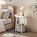 MAHANCRIS Small Side Table, End Table with Storage Basket, Modern Nightstand for Small Space, Hexagonal Bedside Table, Couch Side Table for Living Room, Bedroom, White ETWT9901