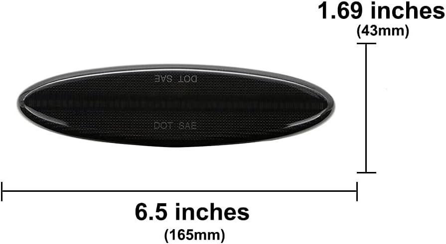 Xinctai LED Rear Fender Side Marker Light Turn Signal Lamp Compatible with Chevrolet Chevy Corvette C5 Z06 1997 1998 1999 2000 2001 2002 2003 2004 (Smoked Lens)