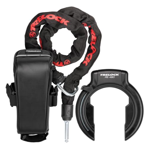 TRELOCK Antivol de cadre RS 480 AZ chaîne de vélo ZR 355 protection roue arrière