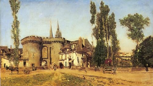 Tableau le Village de Chartres Rico Y Ortega Toile pour Habiller un Grand Mur Vide