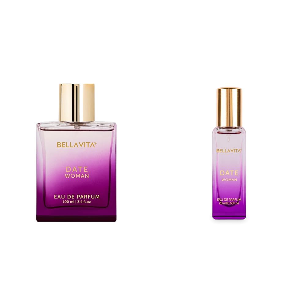 Bella Vita Luxury Date Woman Eau De Parfum Date Woman Liquid Eau De Parfum With Pink Pepper Jasmine & Vanillapremium Long Lasting Floral & Fruity Fragrance For Women 20Ml, 100 Ml