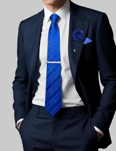 Image of DiBanGu Silk Zipper Ties for Men, Formal Pre-tied Necktie | Adjustable Tie,6PCS,Various Design Styles,Jacquard Woven,Skin-friendly,Practical Gift,Great for Wedding Party,Business Formal