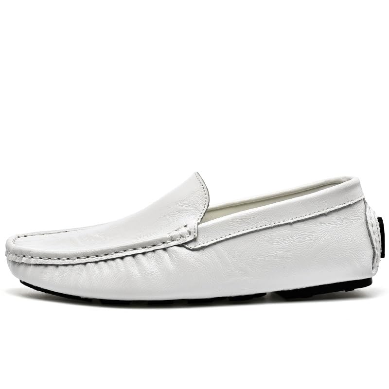 Loafers for Men Moe Toe PU Leather Driving Moccasins Loafers Lightweight Flat Heel Anti-Slip Classic Party Slip On2