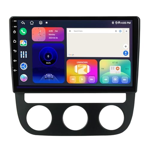 Android 14 autonavigatie in-dash autoradio-ontvanger voor Volkswagen Jetta 5 2005-2010 dubbel Din 9 inch touchscreen autoradio met satellietnavigatie Bluetooth handsfree RDS SWC(B,H 4Core 1+32G)