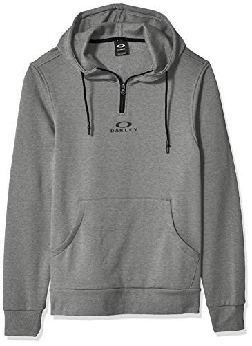 Oakley Men's Bark Half Zip Hoodie, Athletic Heather Grey, XL