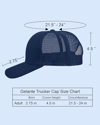Image of Gelante Mesh Trucker Baseball Cap Snapback Hat Structured Front Panel
