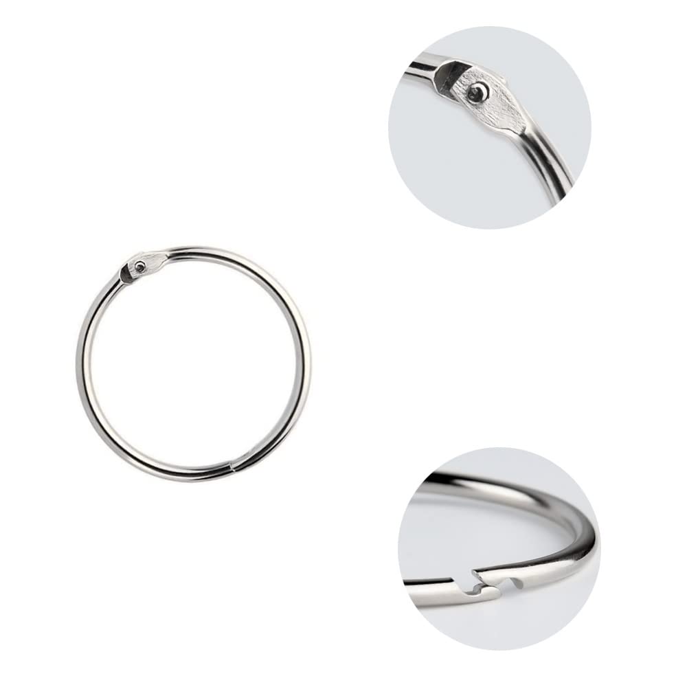 Loose Leaf Binder Rings,50 Pcs Metal Book Ring Index Cards Key Chain Rings Split Ring Photo Clips Loose Leaf Rings, For Notebook Scrapbook Album Craft DIY,40mm - View #8