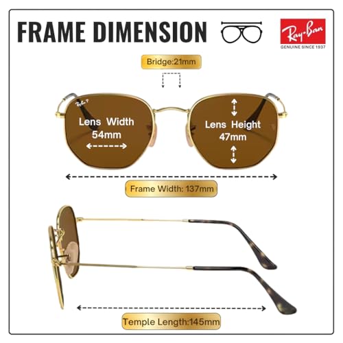 Image of Ray-Ban RB3548N HEXAGONAL FLAT LENSES Square-Round Shape Sunglasses for Men & Women with Official Eyewear Kit