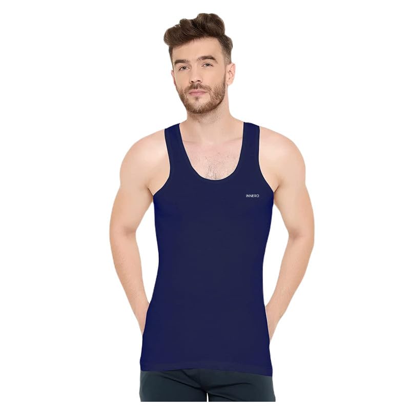 Image of INNERO Men's Multicolor Vest, Baniyan, Ganji, Undershirt, Cotton Vest for Men