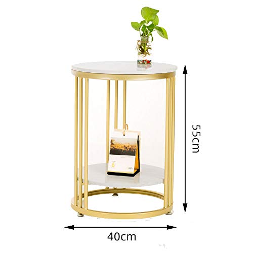 Table basse ronde marbre et métal 40 cm au design minimaliste chic - 4