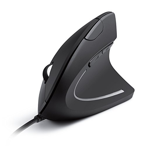 Anker USB Wired Vertical Mouse - Ergonomic Design, 5 Buttons, 1000/1600 DPI, Optical Technology
