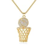 Yikoly Collar para mujer y niña, plata con colgante, diseño de bola de baloncesto, cadena en Y, collar como mujer, hija y niño, Plata