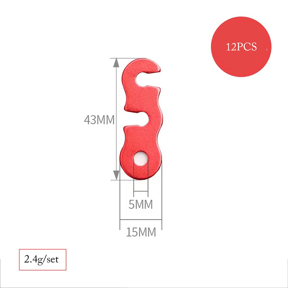 12 sztuk stop aluminium, klamra do linek namiotowych, akcesoria do namiotu, linka napinająca do namiotu, linka napinająca do namiotu, na wędrówki, kemping, piknik (czerwony, niebieski, żółty)