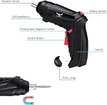JENABOM 14 en 1 Kit rechargeable sans fil de tournevis électrique 3.6V Forage 3.5N·m Max Tournevis électrique rotatif de torque, avec LED Travail léger multi-angles pour le bureau à domicile DIY Outils (Noir)