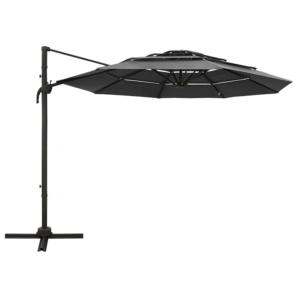 SYDE 4-poziomowy parasol ogrodowy aluminium błękitny