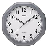 CASIO(カシオ) 掛け時計 壁掛け時計 電波時計 グレー アナログ 自動点灯 夜間秒針停止 置き掛け兼用 IQ-888NJ-8JF