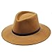 Produktbild Kapmore Mens Unisex Plain Fühlte Gangster Fedora Hut mit Lederband Gürtel neu