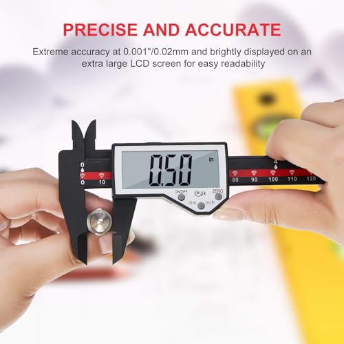 Image of Digital Caliper, 0-6 inch Electronic Caliper Auto - Off Feature with Large LCD Screen Vernier Caliper Conversion Measuring Tool for Length Depth Inner Outer Diameter Measuring