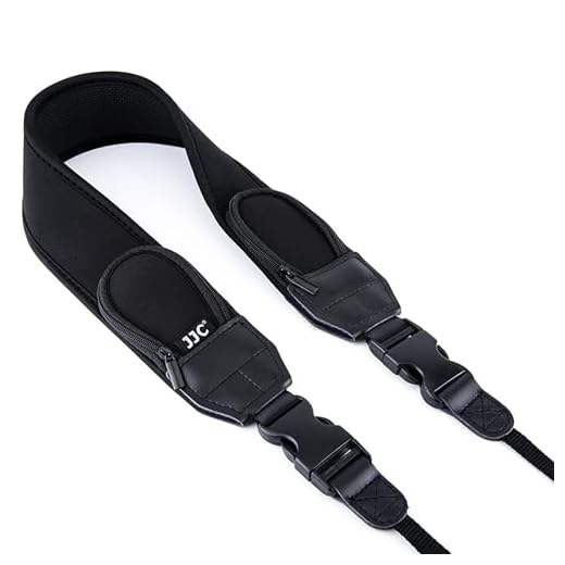 JJC Breites Neopren Riemen (Gurt, Tragegurt, Trageriemen) mit Quick Release Clip/Kleine Pakete für DSLR und Mirrorless Kamera