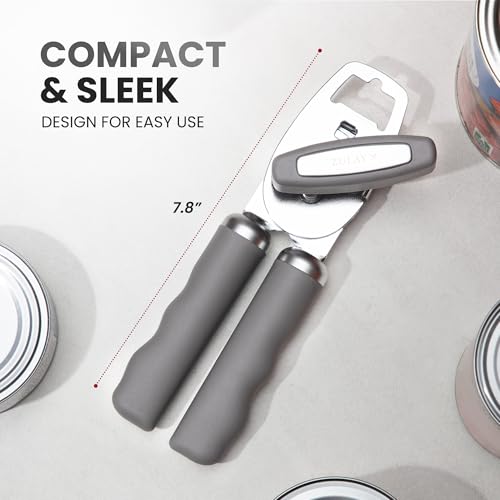 Image of Zulay Kitchen Manual Can Opener Heavy Duty Patented Stainless Steel, Gray