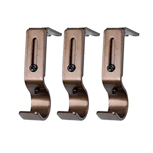 3pcs Adjustable Curtain Rod Bracket Useful Drapery Rod Rack Curtain Accessories Curtain Pole Holder for Home (Brown) Practical Home Decoration'