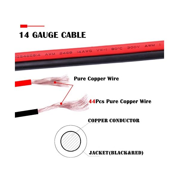 iGreely DC 8 mm auf SAE-Stecker-Adapter, 14 Gauge, Kabeldraht, kompatibel mit Explorer 160 240 500 1000 GZ, tragbare Backup-Station für Wohnmobil und Solargenerator, tragbares Solarpanel, 1,8 m – Bild 4