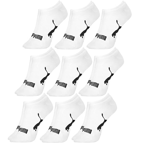 PUMA Kit 9 Pares Meia Soquete InvisĂvel Cano Curto Original Unissex AlgodĂŁo, 9 Branco, 39-43