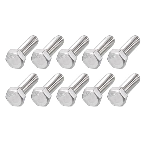 Image of METALLIXITY Hex Head Bolts (5 /16-18 x 1 inch) 20Pcs, 304 Stainless Steel 18-8, Fully Threaded, External Hex Drive, Plain Finish, Hex Head Screw Bolt, Silver