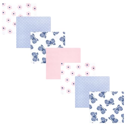 Image of Hudson Baby Unisex Baby Cotton Flannel Receiving Blankets 7-Pack Bundle, Beautiful Butterfly, One Size