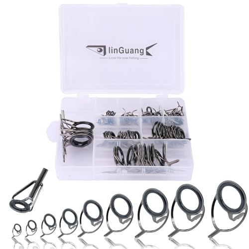 75pcs Both Feet Stainless Steel Ceramics Bait Casting Rod Guides and 10pcs Rod Tips