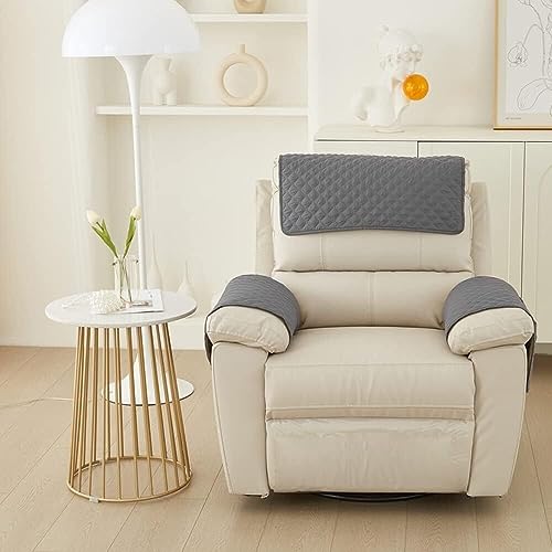 Waterproof Armrest & Headrest Covers for 3-Seater Recliner Sofa - Slip-Resistant, Leather Protection (Color: #1, Size: 3 Seater, 5pcs)