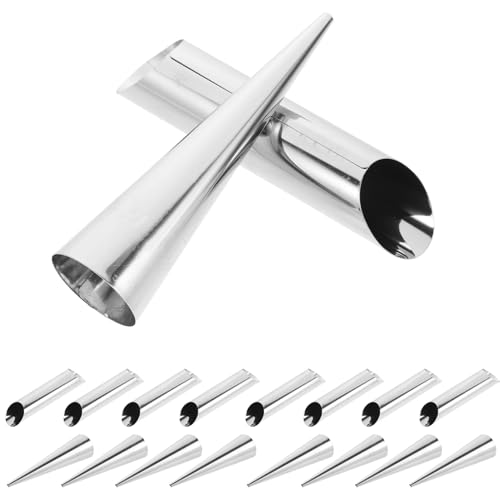 GRADENEVE Molde De Acero Inoxidable Para Croissant Conos Para Hornear Incluye 8 Moldes De y 8 Moldes Planos Herramienta De Repostería Profesional Para Pastelería y