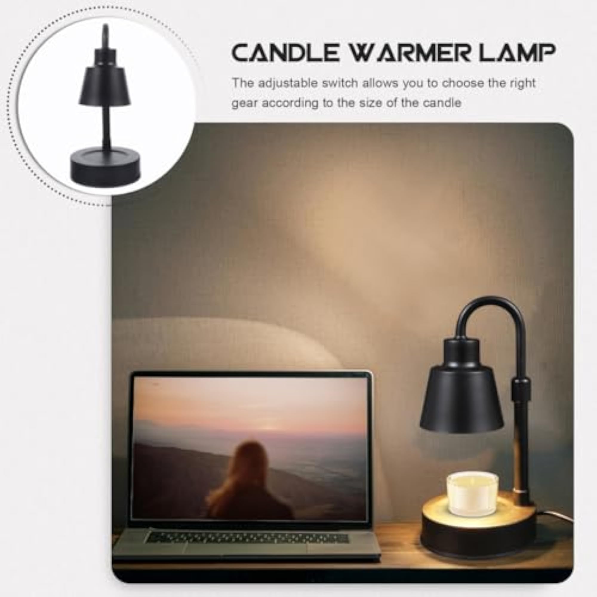Adjustable Height Candle Warmer Lamp
