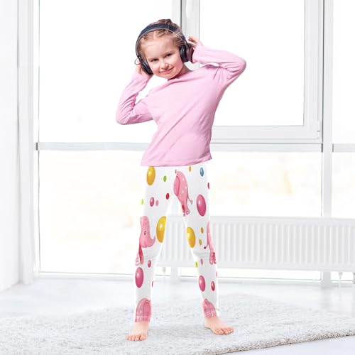 Toddler Girls Leggings Printed Yoga Pants Leggings Pink Circus Elephant and Balls for Kids4