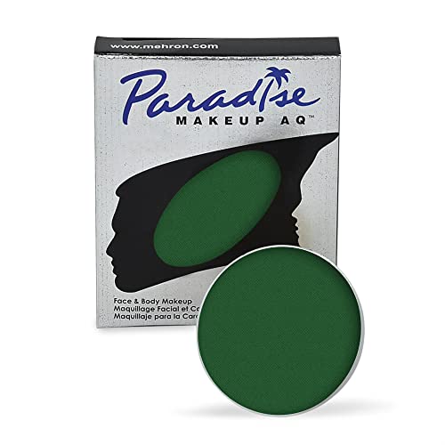 Image of Mehron Makeup Paradise Makeup AQ Refill Size | Stage & Screen Performance, Face & Body Painting, Beauty, Cosplay, and Halloween | Water Activated Face Paint, Body Paint .25 oz (7 ml) (DARK GREEN)