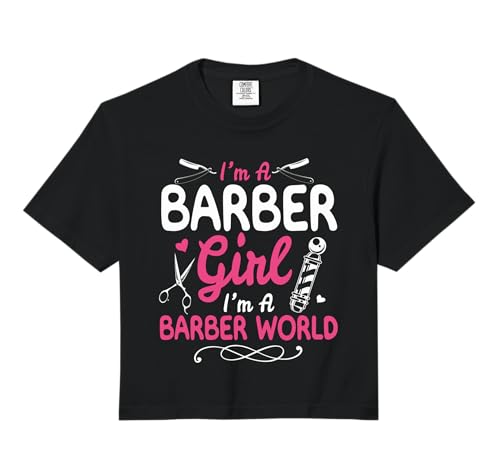 I'm A Barber Girl in A Barber World Shirt Funny Barber Comfort Colors Crop Top