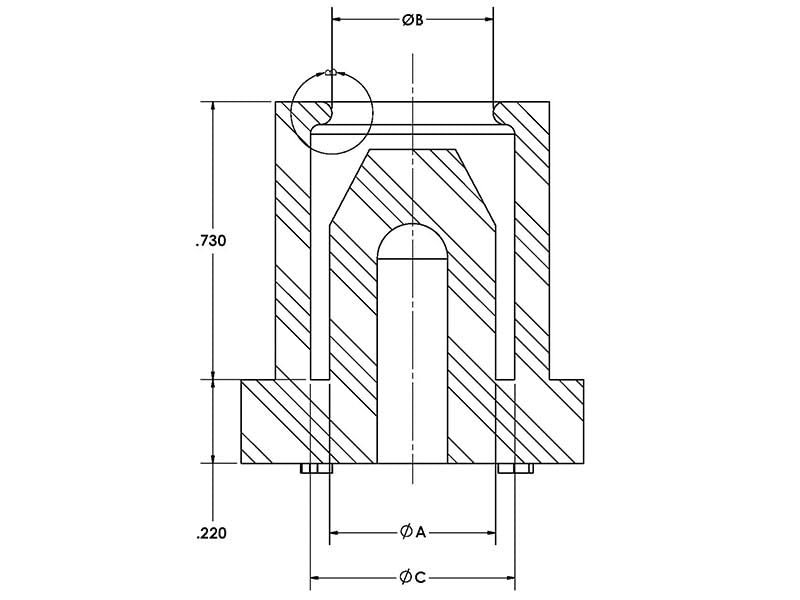 Caplugs RMCP-SH Series RMCP-375-12 - Resealable Masking Cap & Plug for Coating and Pressure Testing HVAC Compressors - Black Rubber, 0.450