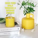 Scented Luxury Candles in Handmade Ceramic Jars, Soy Wax | Flower Bomb – Lily of The Valley & Jasmine, Large Candle | Non Toxic, 2 Wicks, Reusable Yellow Jar | Natural Spring Aromatherapy for Women - Image 2