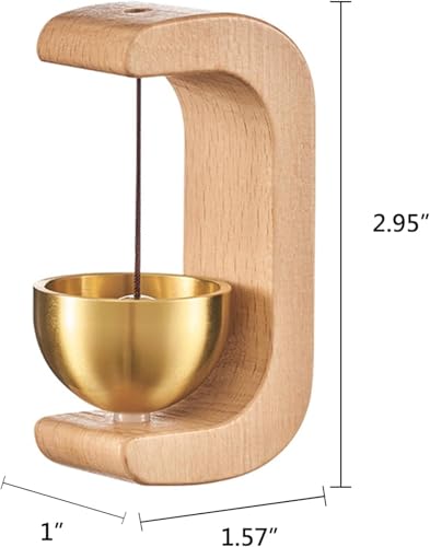 Image of Magnetic Door Chime Bell, Wooden Shopkeepers Bell for Door Opening - Ding Ding Sound