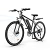 Upgrades M10S Electric Bike, 26" Adults Ebike with 561WH Removable Battery, 32KM/H Max 112KM PAS Range Electric Mountain Bike with 7-Speed, Front Fork Suspensions for Trail City Commuting