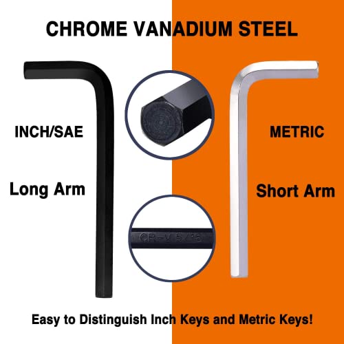 Liiamoar Hex Key Set,31-Pcs T Handle Allen Wrench Set Inch/Metric Mm(0.7Mm-10Mm) Sae(0.028"-3/8),Wrench Set Metric And Standard, Chrome Vanadium Steel, Precise And Chamfered Tips In Storage Case #TOP2