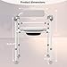 Adjustable Medical Bedside Commode Chair with Padded Backrest, Height Adjustable, Drop Arm Support